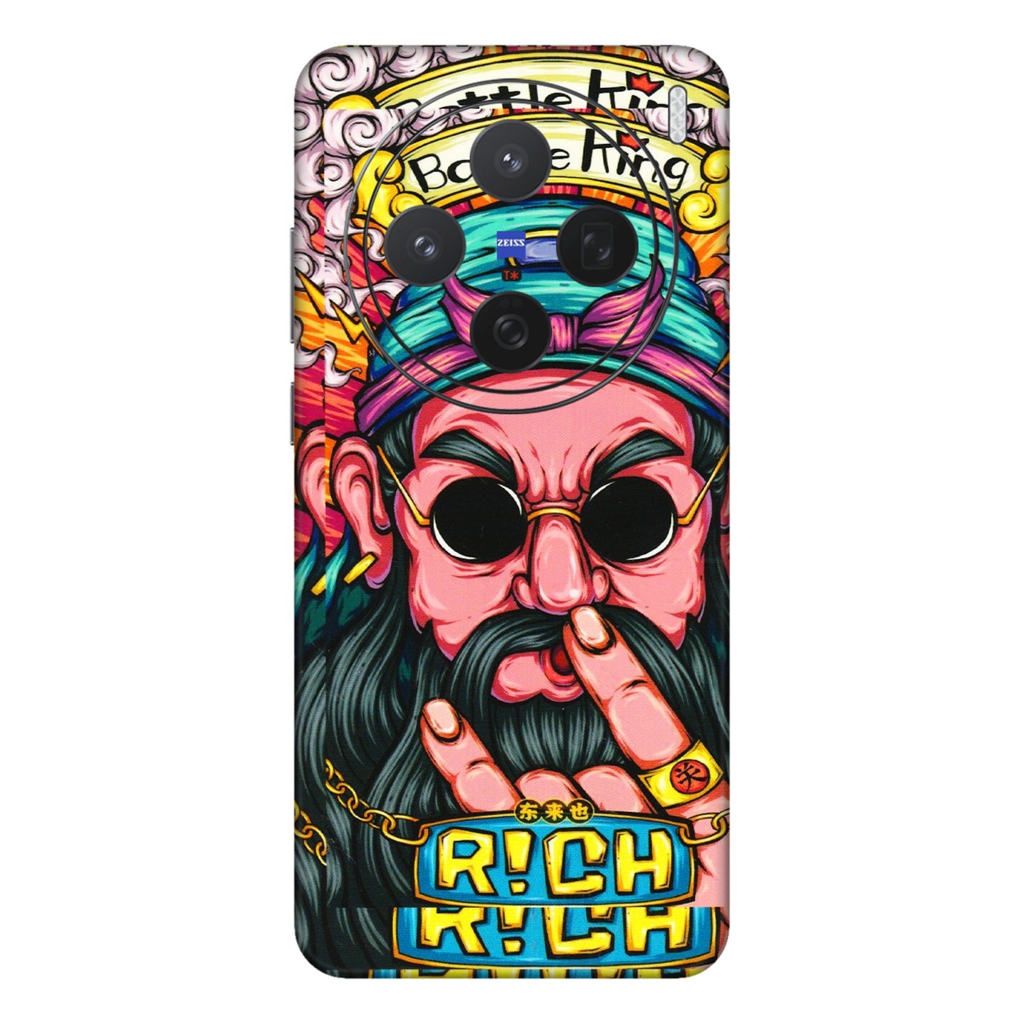 VIVO Z/V/X/T/U/S Series Phone Skins (All Models) - Battle King Dude Face - 3D Embossed Finish (L-178) Vivo X200 (5G)