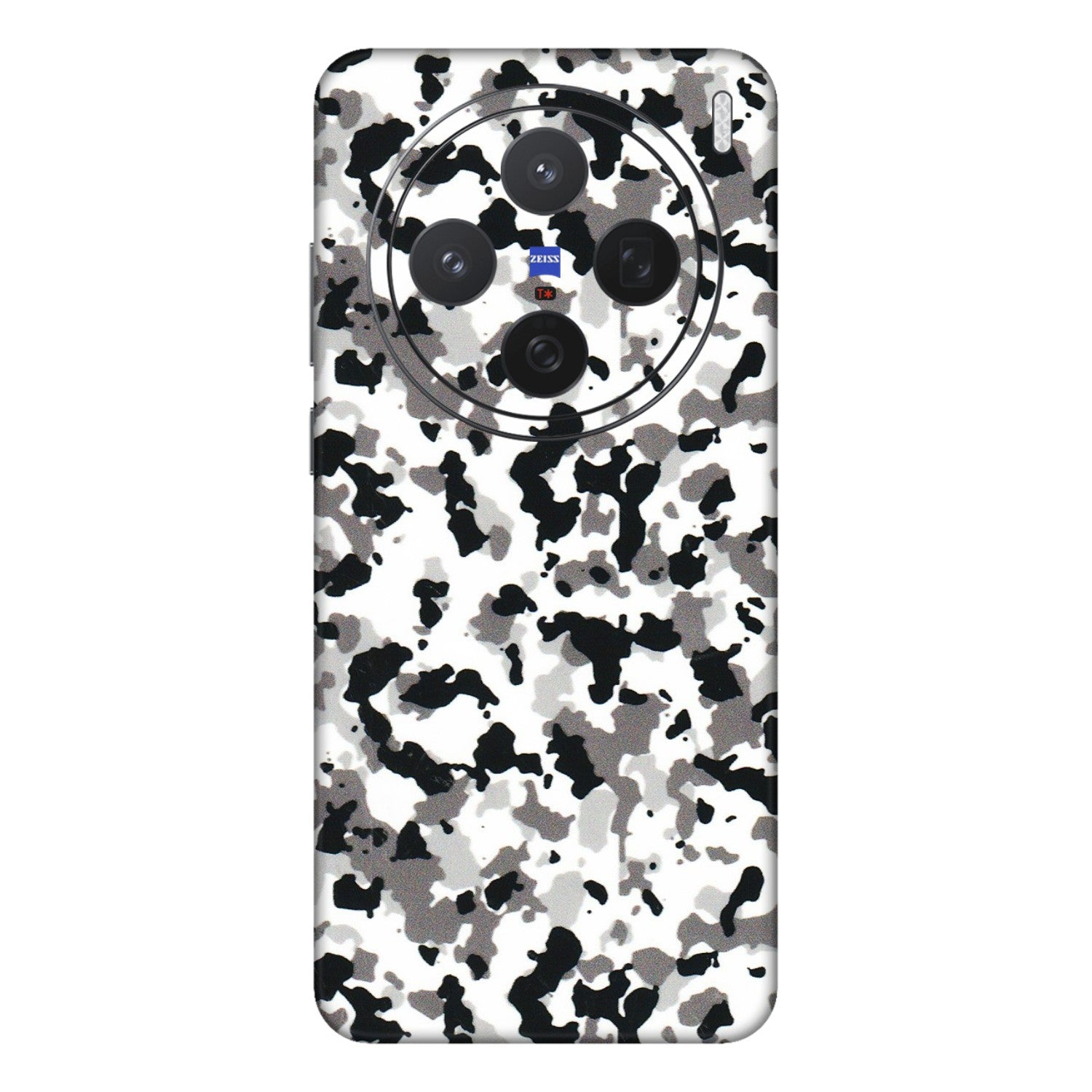 VIVO Z/V/X/T/U/S Series Phone Skins (All Models) - White Black Camouflage - 3D Embossed Finish (L-18) Vivo X200 (5G)
