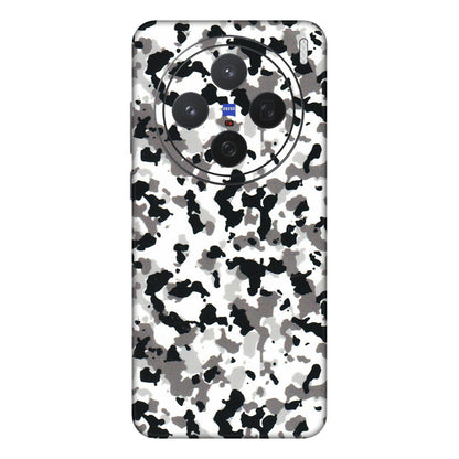 VIVO Z/V/X/T/U/S Series Phone Skins (All Models) - White Black Camouflage - 3D Embossed Finish (L-18) Vivo X200 (5G)