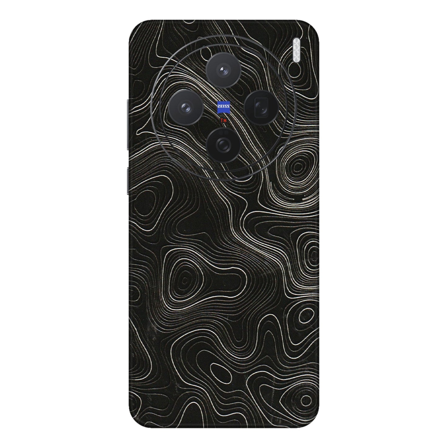 VIVO Z/V/X/T/U/S Series Phone Skins (All Models) - Black Swirl - 3D Embossed Finish (L-196) Vivo X200 (5G)