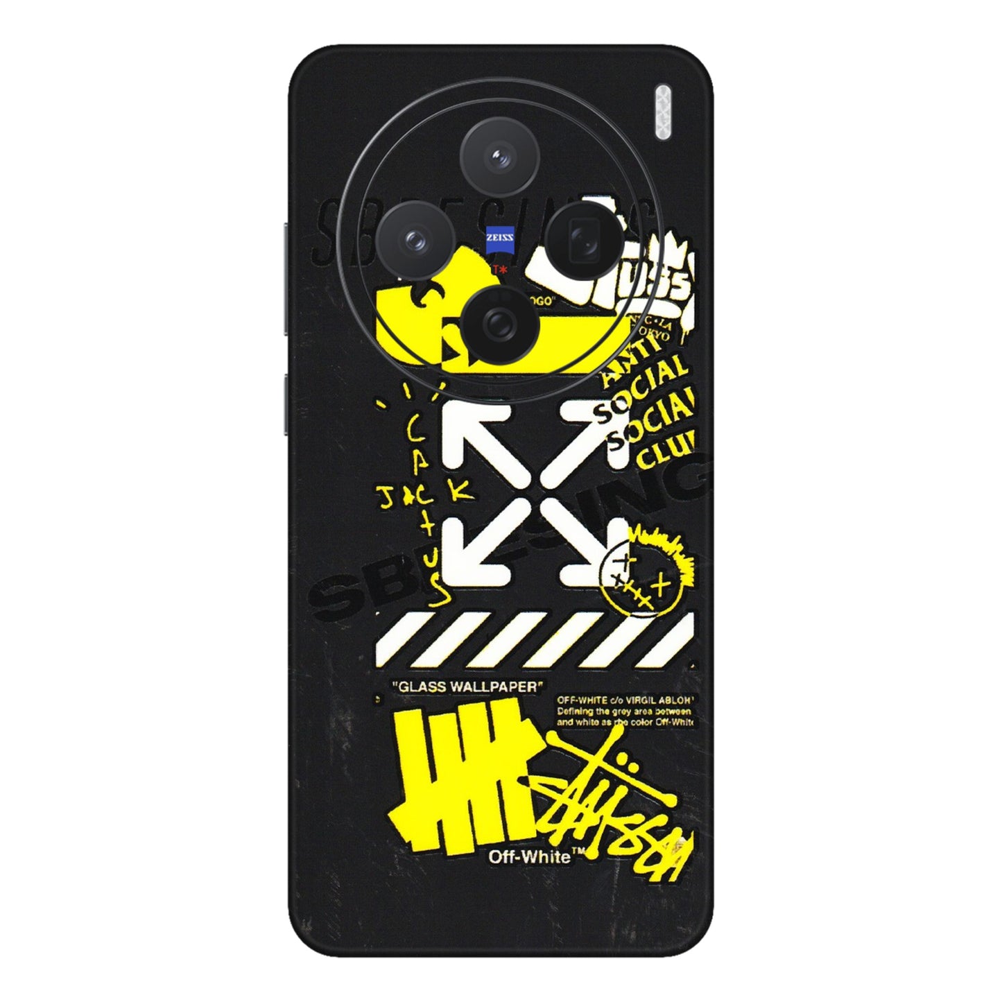 VIVO Z/V/X/T/U/S Series Phone Skins (All Models) - Anti Social Graffiti - 3D Embossed Finish (L-198) Vivo X200 (5G)
