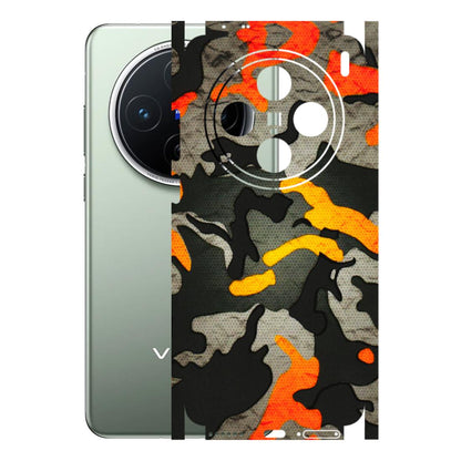 VIVO Z/V/X/T/U/S Series Phone Skins (All Models) - Orange Camouflage - 3D Embossed Finish (L-204) Vivo X200 (5G)