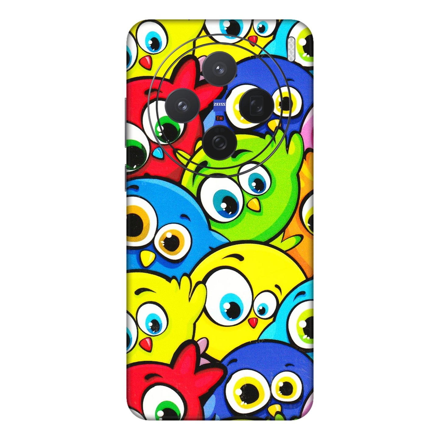 VIVO Z/V/X/T/U/S Series Phone Skins (All Models) - Cute Fluffy Birds - 3D Embossed Finish (L-213) Vivo X200 (5G)