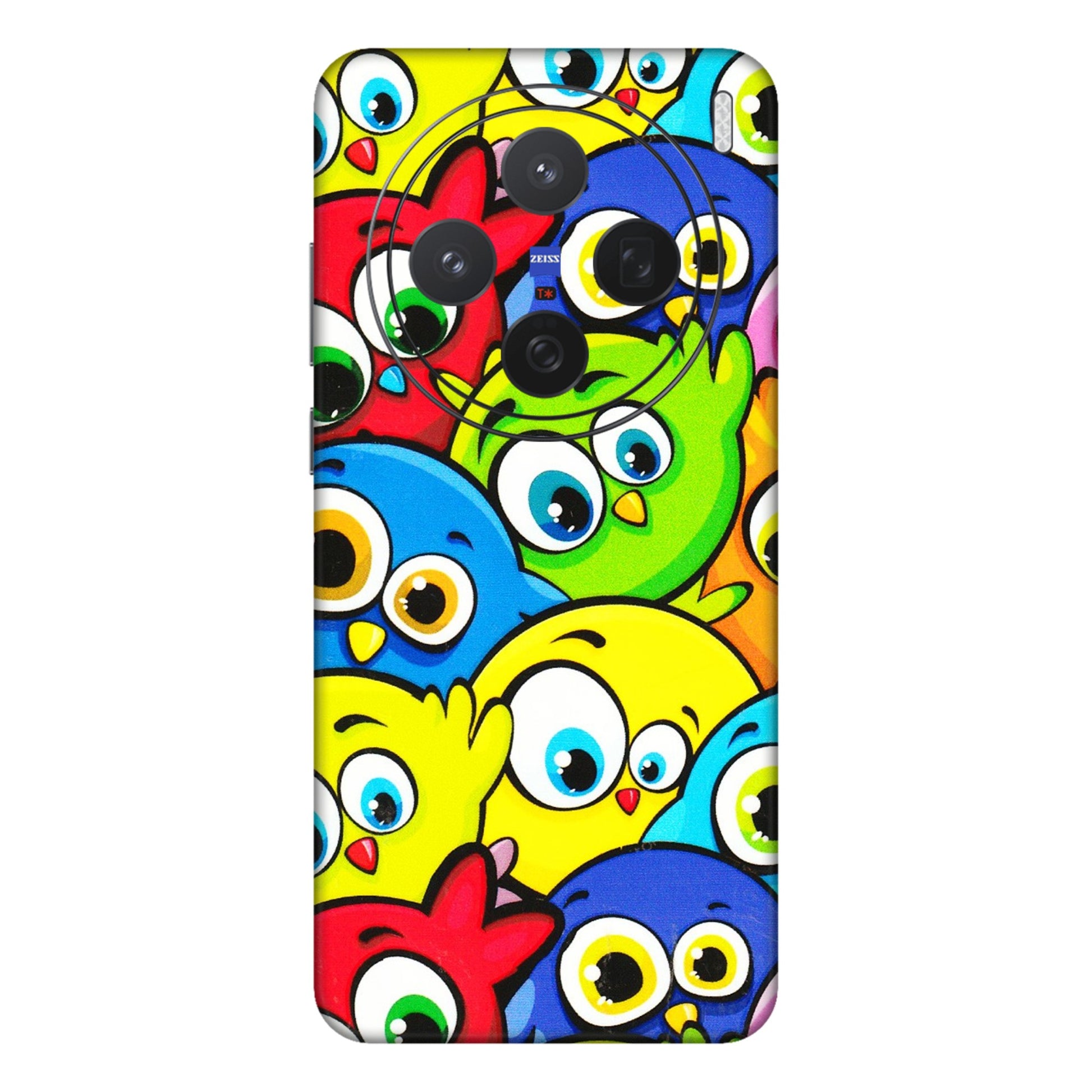 VIVO Z/V/X/T/U/S Series Phone Skins (All Models) - Cute Fluffy Birds - 3D Embossed Finish (L-213) Vivo X200 (5G)