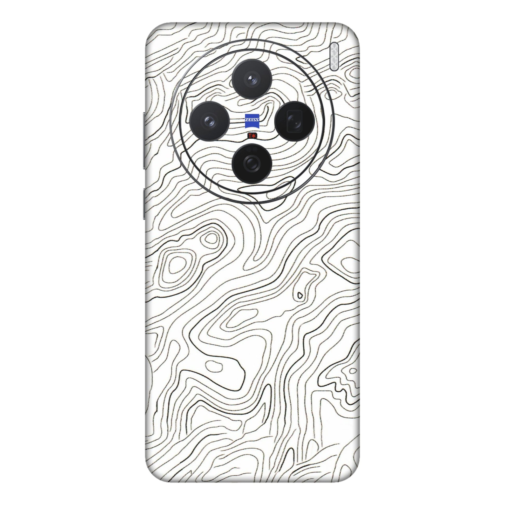 VIVO Z/V/X/T/U/S Series Phone Skins (All Models) - White Black Swirls - 3D Embossed Finish (L-219) Vivo X200 (5G)