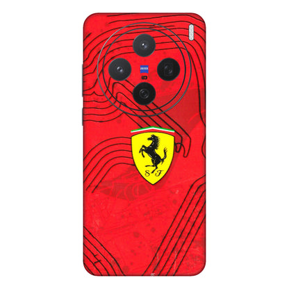VIVO Z/V/X/T/U/S Series Phone Skins (All Models) - Red Ferrari Logo Stylish - 3D Embossed Finish (L-238) Vivo X200 (5G)