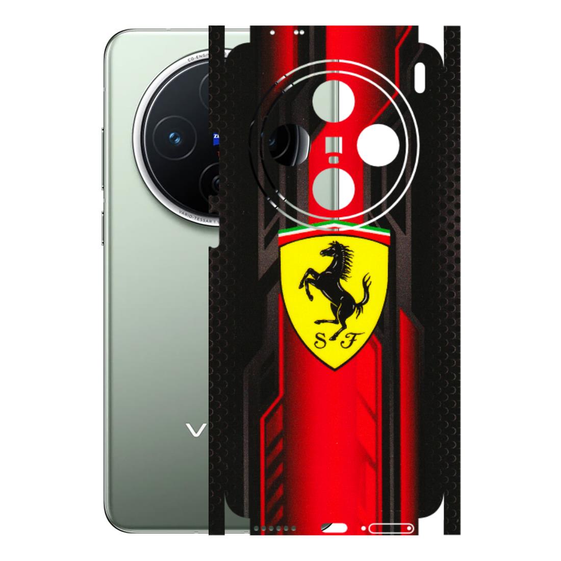 VIVO Z/V/X/T/U/S Series Phone Skins (All Models) - Black Ferrari Logo - 3D Embossed Finish (L-253) Vivo X200 (5G)