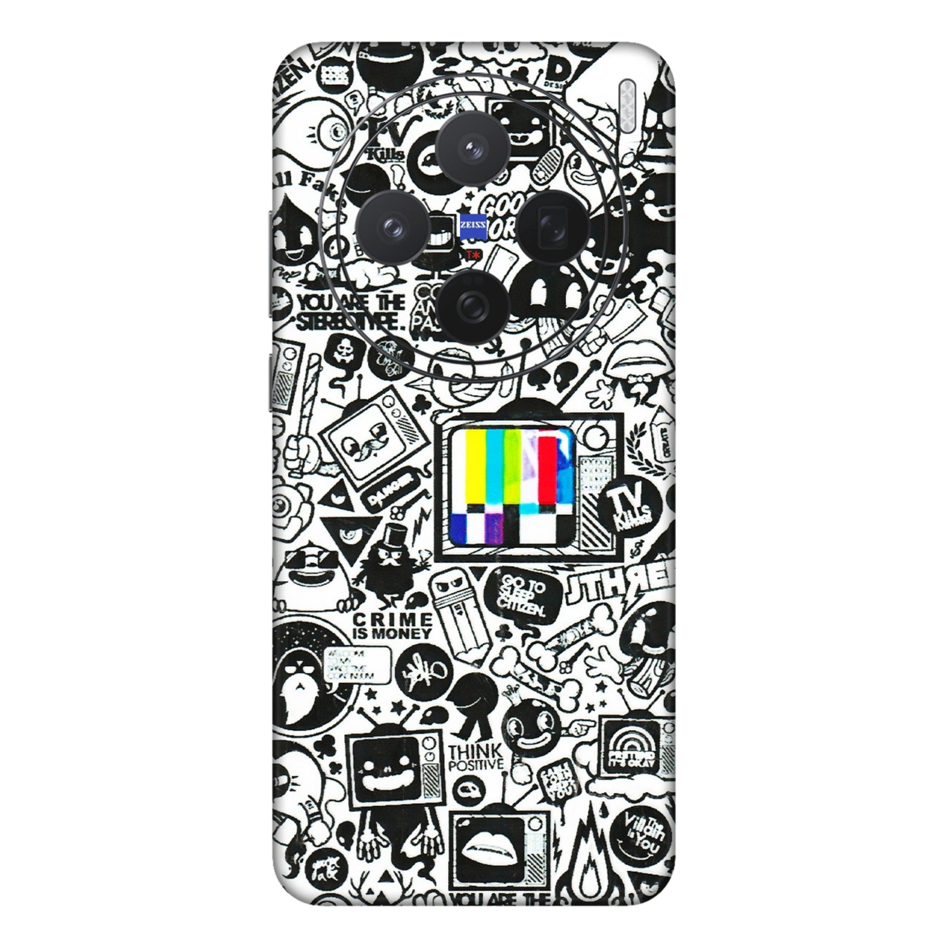 VIVO Z/V/X/T/U/S Series Phone Skins (All Models) - Doodles Positive Art - 3D Embossed Finish (L-263) Vivo X200 (5G)