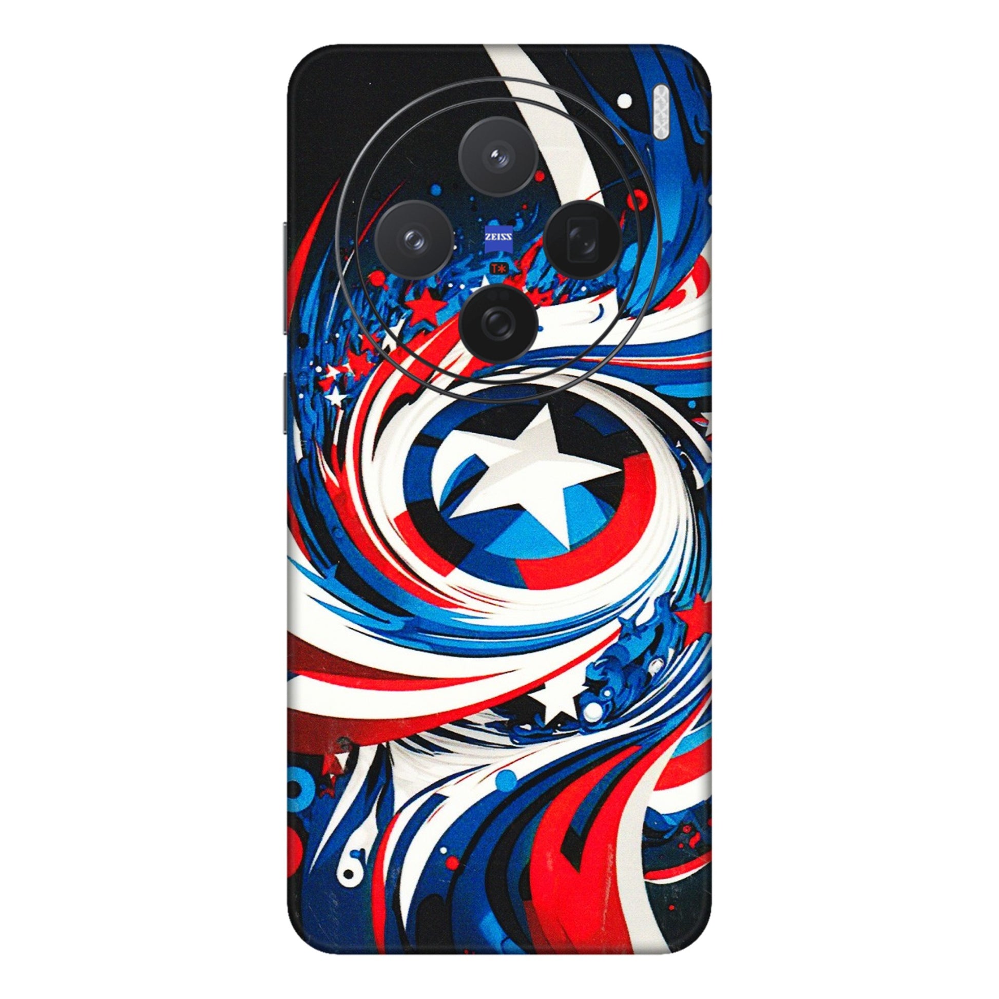 VIVO Z/V/X/T/U/S Series Phone Skins (All Models) - Captain America Logo - 3D Embossed Finish (L-307) Vivo X200 (5G)