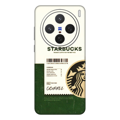 VIVO Z/V/X/T/U/S Series Phone Skins (All Models) - Starbucks Barcode - 3D Embossed Finish (L-308) Vivo X200 (5G)