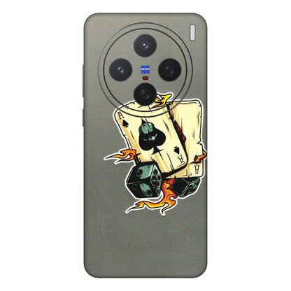 VIVO Z/V/X/T/U/S Series Phone Skins (All Models) - Grey Cards Of Ace - 3D Embossed Finish (L-77) Vivo X200 (5G)