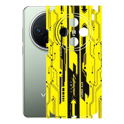 VIVO Z/V/X/T/U/S Series Phone Skins (All Models) - Yellow Cyberpunk - 3D Embossed Finish (L-93) Vivo X200 (5G)