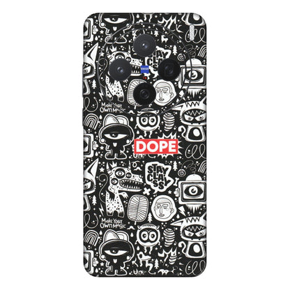 VIVO Z/V/X/T/U/S Series Phone Skins (All Models) - Dope Stay Classy Black Doodles - Matte Finish (M-126) Vivo X200 (5G)