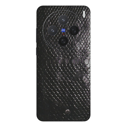 VIVO Z/V/X/T/U/S Series Phone Skins (All Models) - Black Snack Leather - Matte Finish (M-147) Vivo X200 (5G)