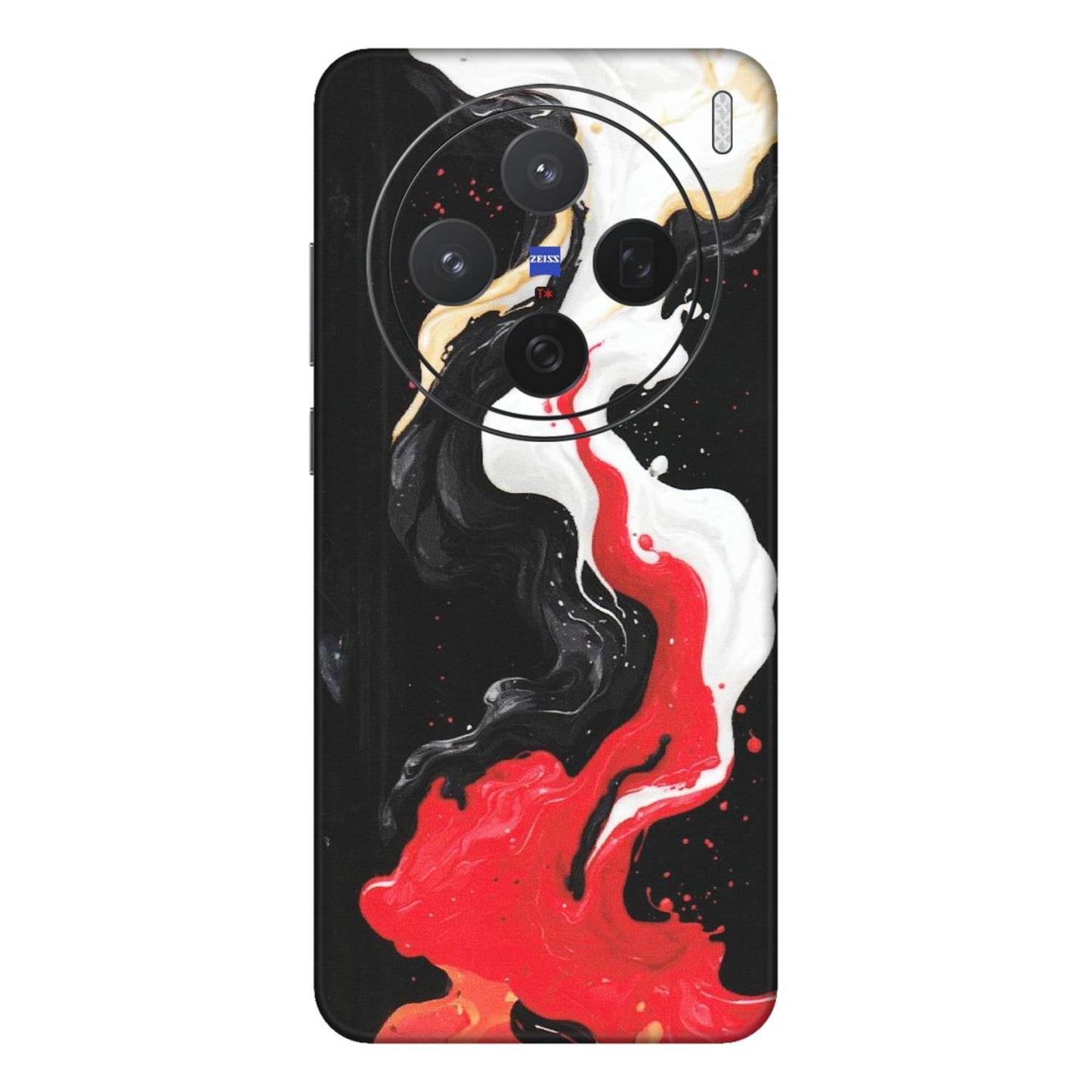VIVO Z/V/X/T/U/S Series Phone Skins (All Models) - Black Red White Paint Splash Fusion - Matte Finish (M-56) Vivo X200 (5G)