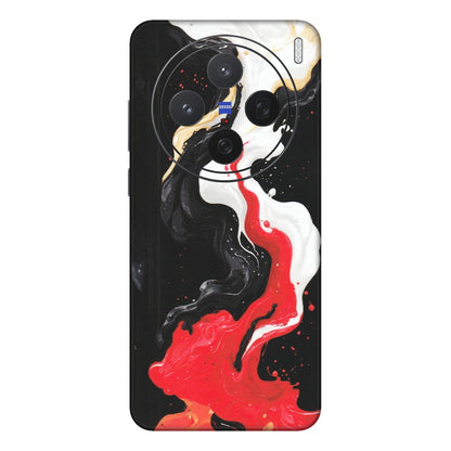 VIVO Z/V/X/T/U/S Series Phone Skins (All Models) - Black Red White Paint Splash Fusion - Matte Finish (M-56) Vivo X200 (5G)