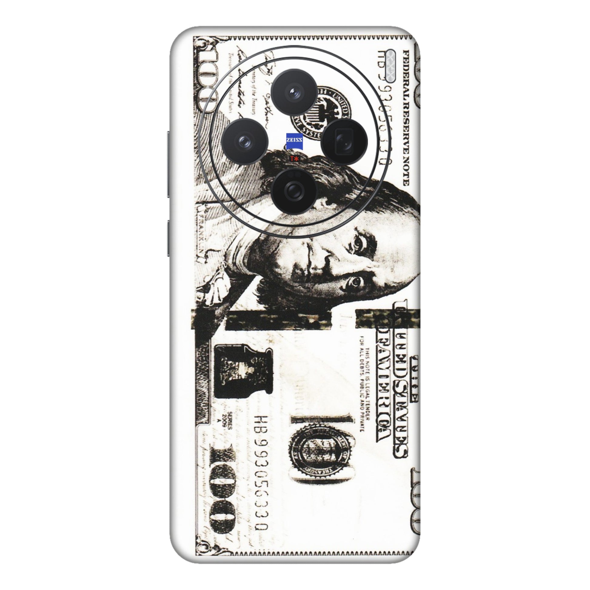 VIVO Z/V/X/T/U/S Series Phone Skins (All Models) - 100 Dollar Currency - Transparent Finish (T-01) Vivo X200 (5G)
