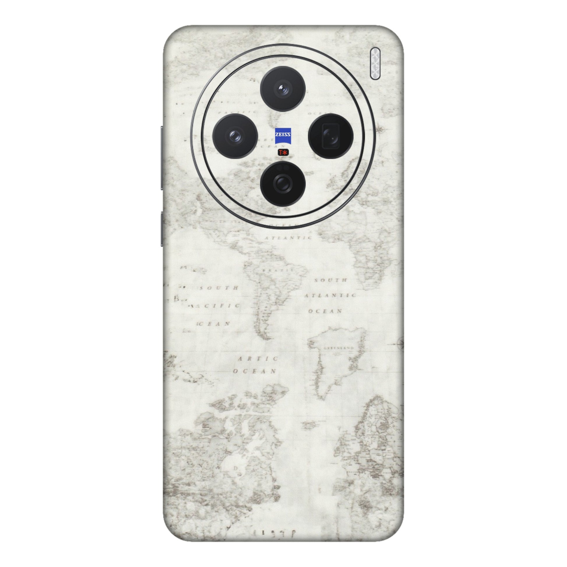 VIVO Z/V/X/T/U/S Series Phone Skins (All Models) - World Travel Map - Transparent Finish (T-04) Vivo X200 (5G)