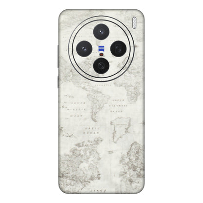 VIVO Z/V/X/T/U/S Series Phone Skins (All Models) - World Travel Map - Transparent Finish (T-04) Vivo X200 (5G)