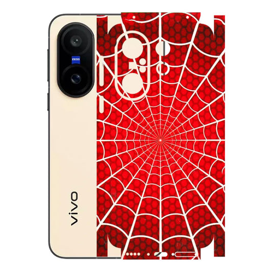 VIVO Z/V/X/T/U/S Series Phone Skins (All Models) - Classic Spidey Web - 3D Embossed Finish (L-115) Vivo X200 FE