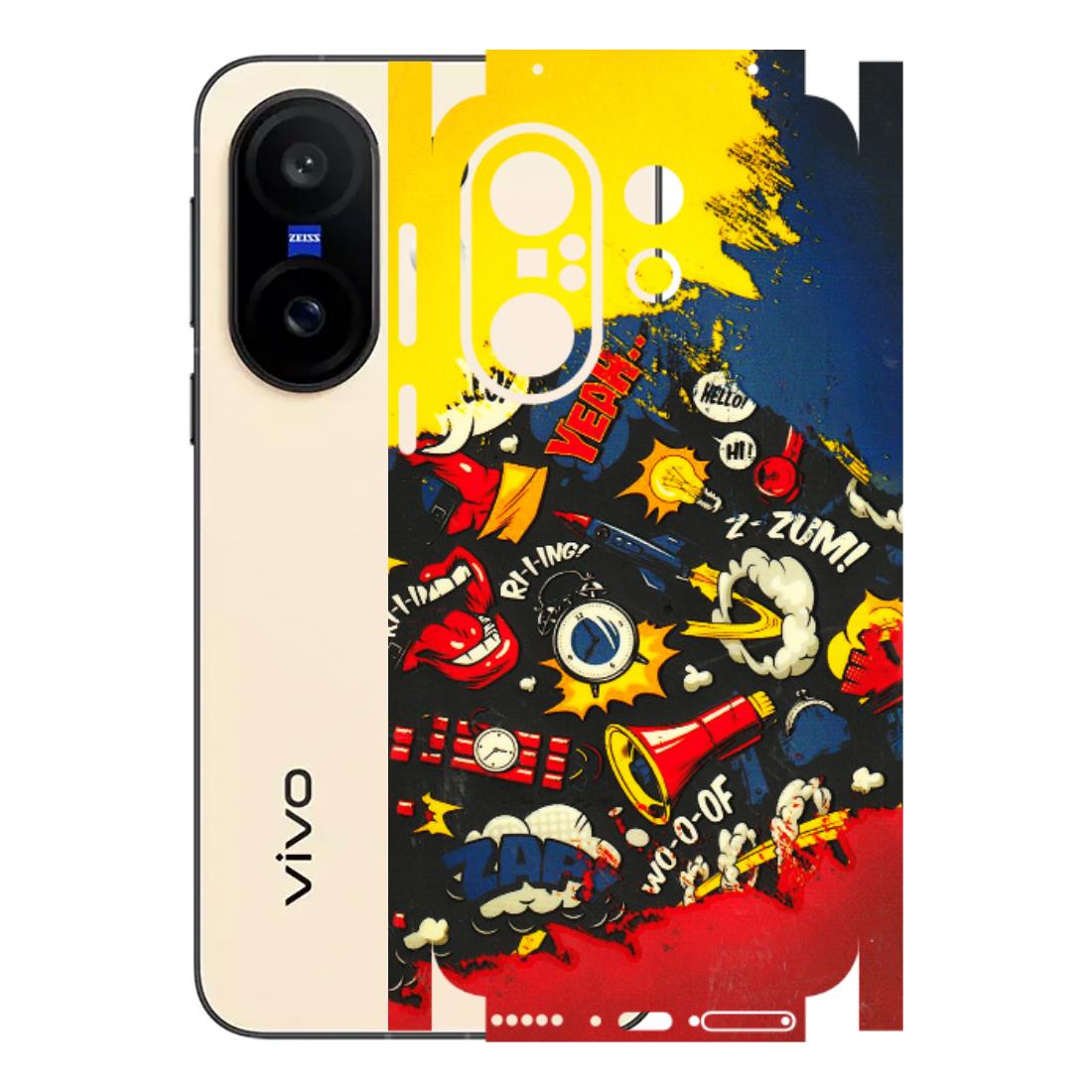VIVO Z/V/X/T/U/S Series Phone Skins (All Models) - Pacific Doodle Art - 3D Embossed Finish (L-120) Vivo X200 FE