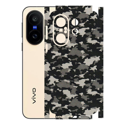 VIVO Z/V/X/T/U/S Series Phone Skins (All Models) - Black/Grey Camoflaunge - 3D Embossed Finish (L-142) Vivo X200 FE