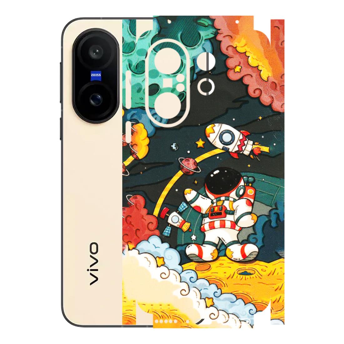 VIVO Z/V/X/T/U/S Series Phone Skins (All Models) - Astronauts & Spaceship - 3D Embossed Finish (L-145) Vivo X200 FE