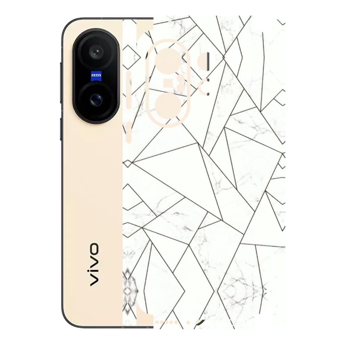 VIVO Z/V/X/T/U/S Series Phone Skins (All Models) - Luxury White Marble Effect - 3D Embossed Finish (L-168) Vivo X200 FE
