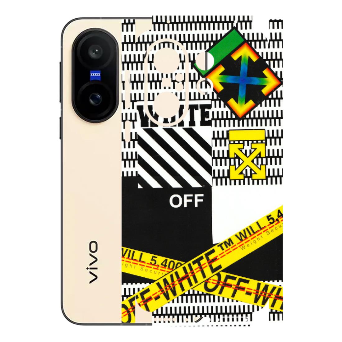VIVO Z/V/X/T/U/S Series Phone Skins (All Models) - White Off Abstract - 3D Embossed Finish (L-172) Vivo X200 FE
