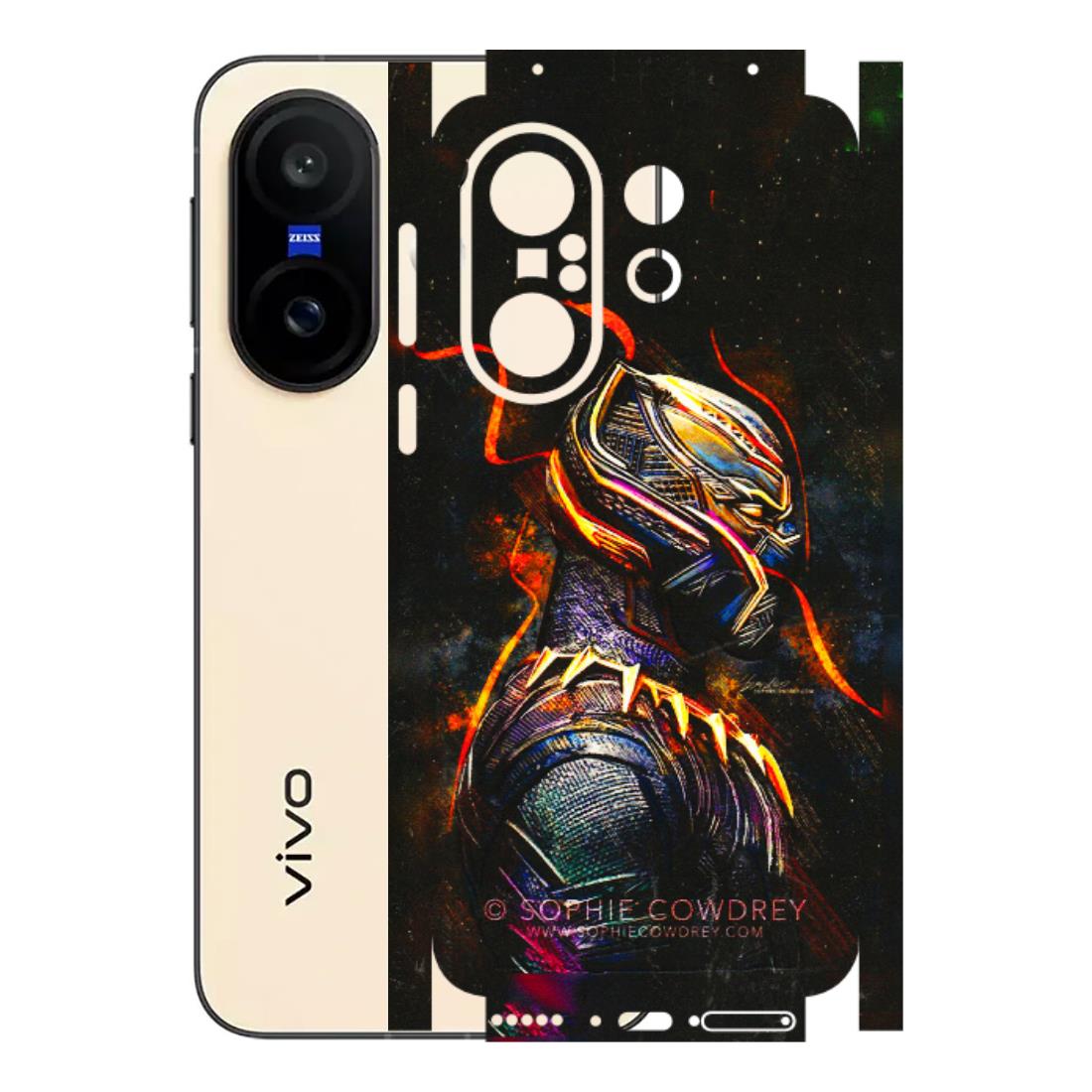VIVO Z/V/X/T/U/S Series Phone Skins (All Models) - Black Panther - 3D Embossed Finish (L-190) Vivo X200 FE