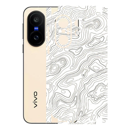 VIVO Z/V/X/T/U/S Series Phone Skins (All Models) - White Black Swirls - 3D Embossed Finish (L-219) Vivo X200 FE