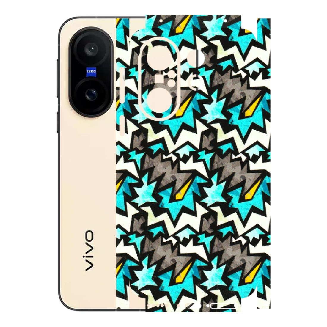 VIVO Z/V/X/T/U/S Series Phone Skins (All Models) - Funky Zig Zag - 3D Embossed Finish (L-223) Vivo X200 FE