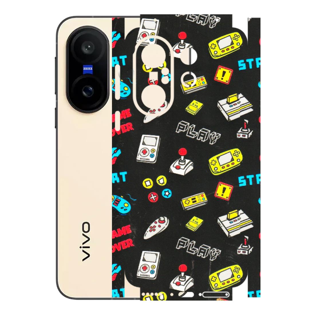 VIVO Z/V/X/T/U/S Series Phone Skins (All Models) - Gaming Doodles - 3D Embossed Finish (L-224) Vivo X200 FE
