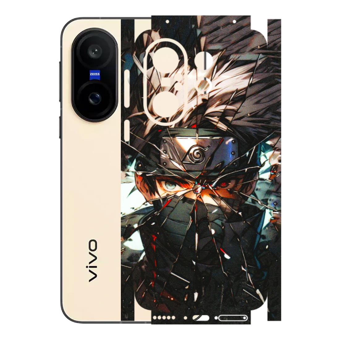 VIVO Z/V/X/T/U/S Series Phone Skins (All Models) - Kakashi Shattered Glass Effect - 3D Embossed Finish (L-237) Vivo X200 FE