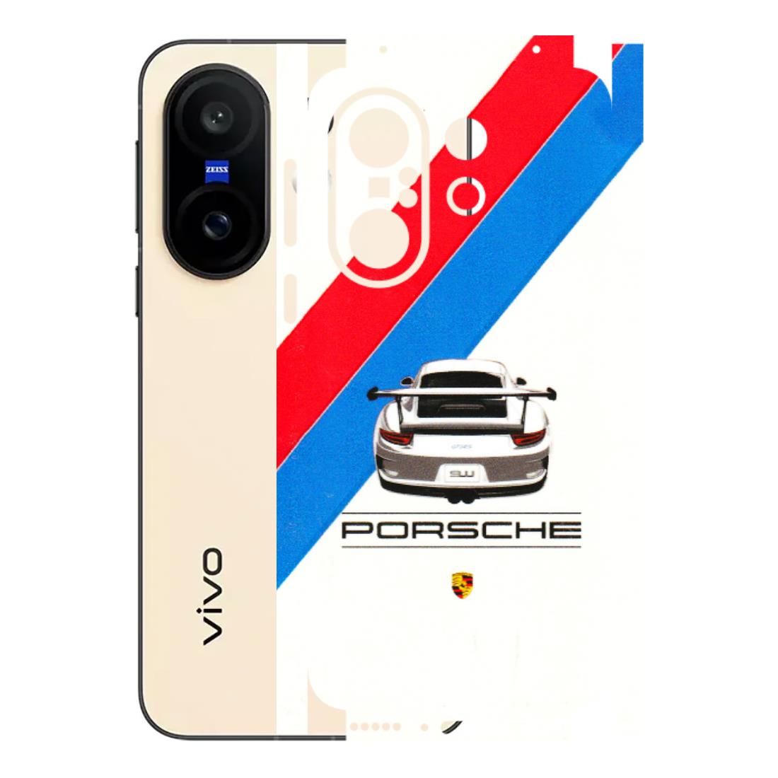 VIVO Z/V/X/T/U/S Series Phone Skins (All Models) - Porche Car Sober Logo - 3D Embossed Finish (L-248) Vivo X200 FE