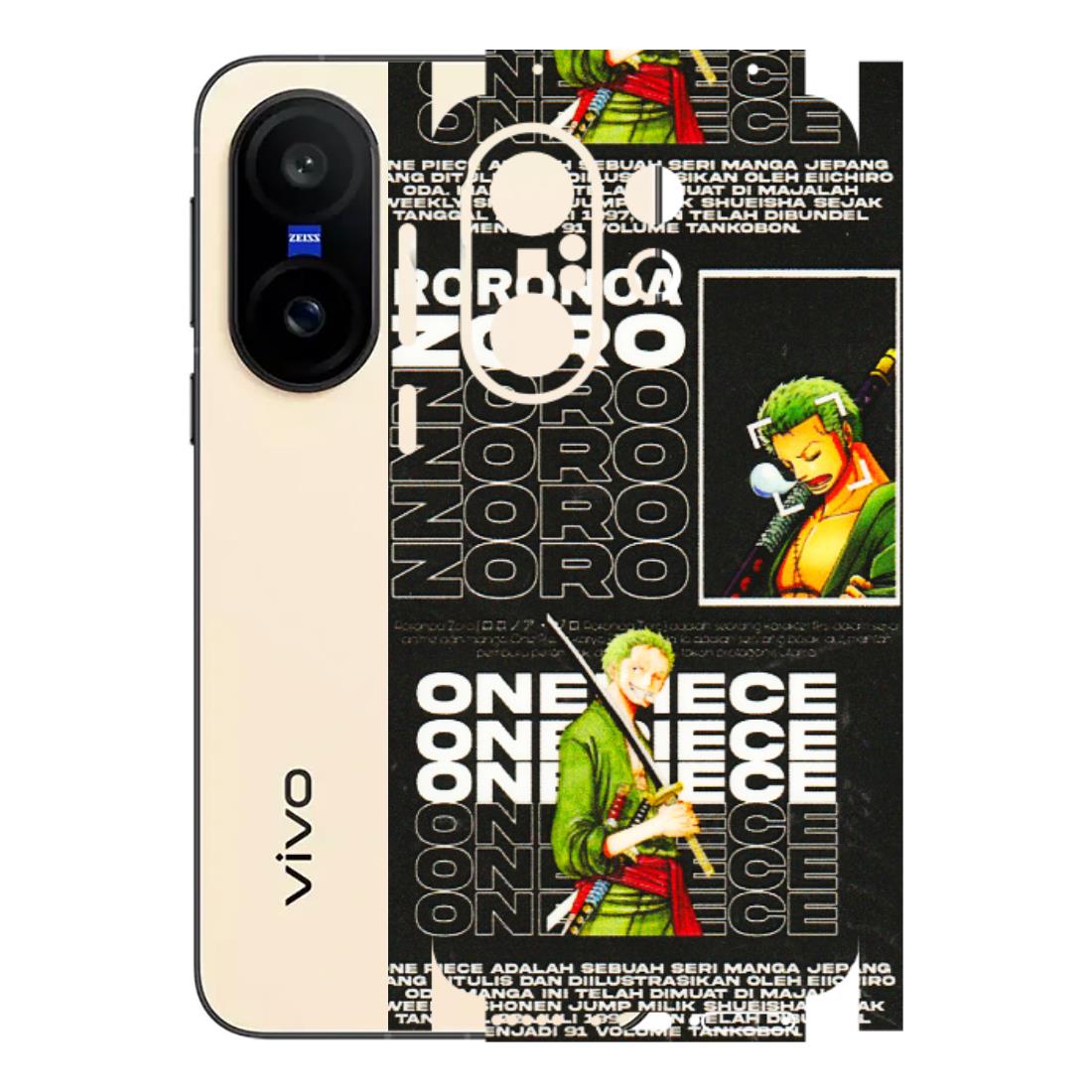 VIVO Z/V/X/T/U/S Series Phone Skins (All Models) - One Piece Zoro - 3D Embossed Finish (L-250) Vivo X200 FE