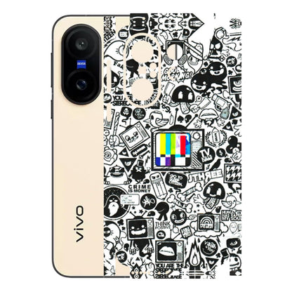 VIVO Z/V/X/T/U/S Series Phone Skins (All Models) - Doodles Positive Art - 3D Embossed Finish (L-263) Vivo X200 FE