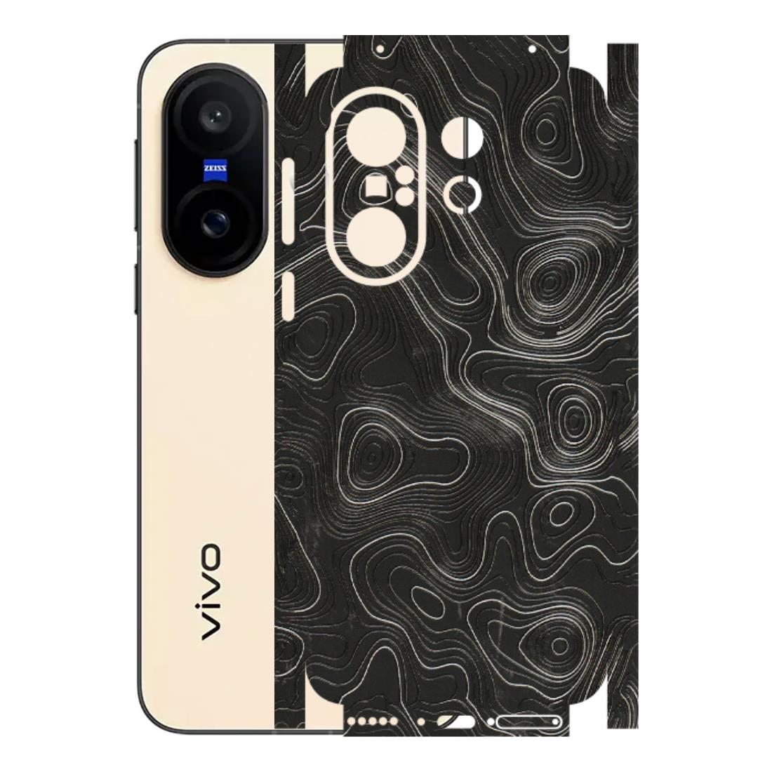 VIVO Z/V/X/T/U/S Series Phone Skins (All Models) - Abstract White Line Map - 3D Embossed Finish (L-269) Vivo X200 FE