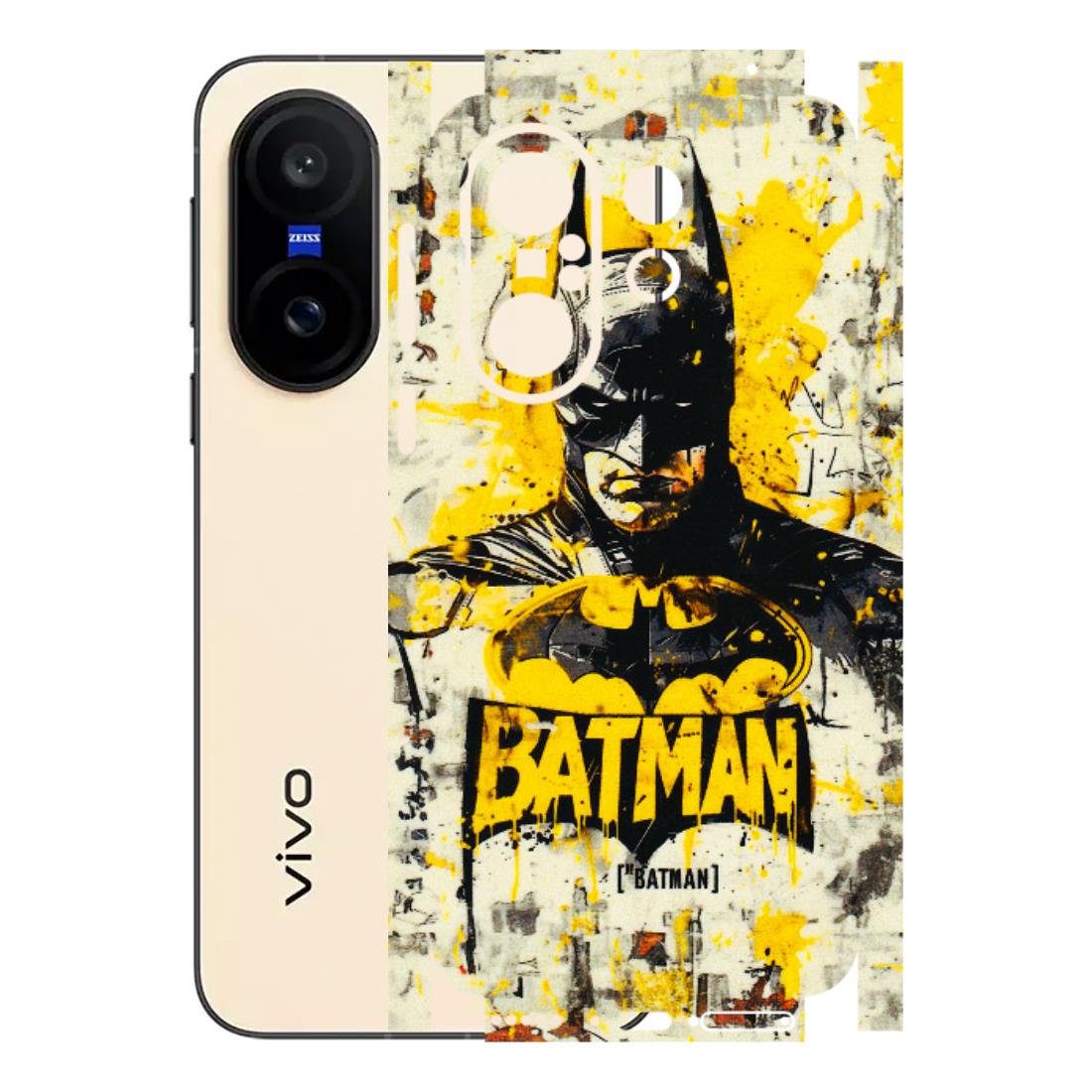 VIVO Z/V/X/T/U/S Series Phone Skins (All Models) - Batman Yellow BT - 3D Embossed Finish (L-304) Vivo X200 FE