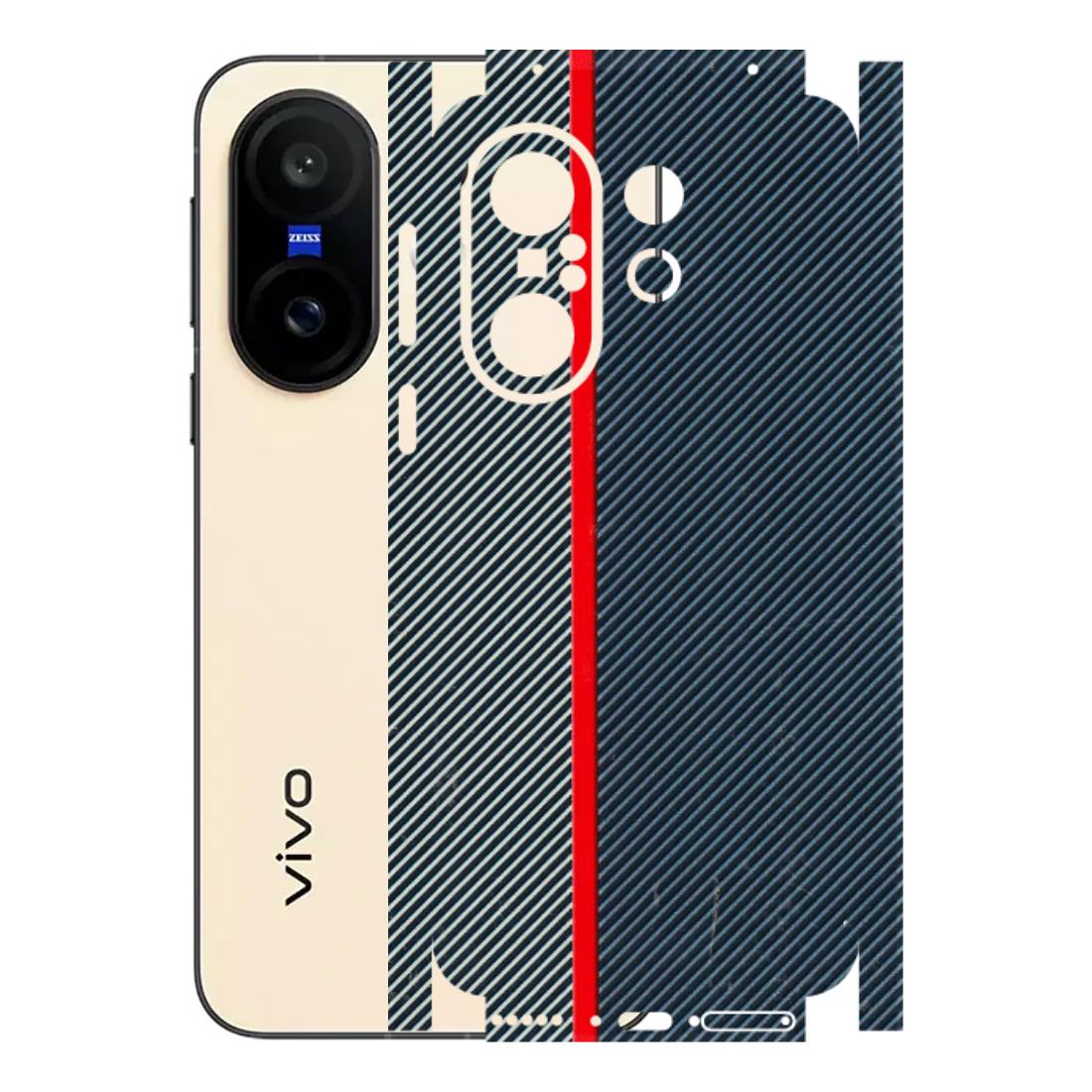 VIVO Z/V/X/T/U/S Series Phone Skins (All Models) - Blue Sober Lines - 3D Embossed Finish (L-305) Vivo X200 FE