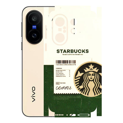 VIVO Z/V/X/T/U/S Series Phone Skins (All Models) - Starbucks Barcode - 3D Embossed Finish (L-308) Vivo X200 FE