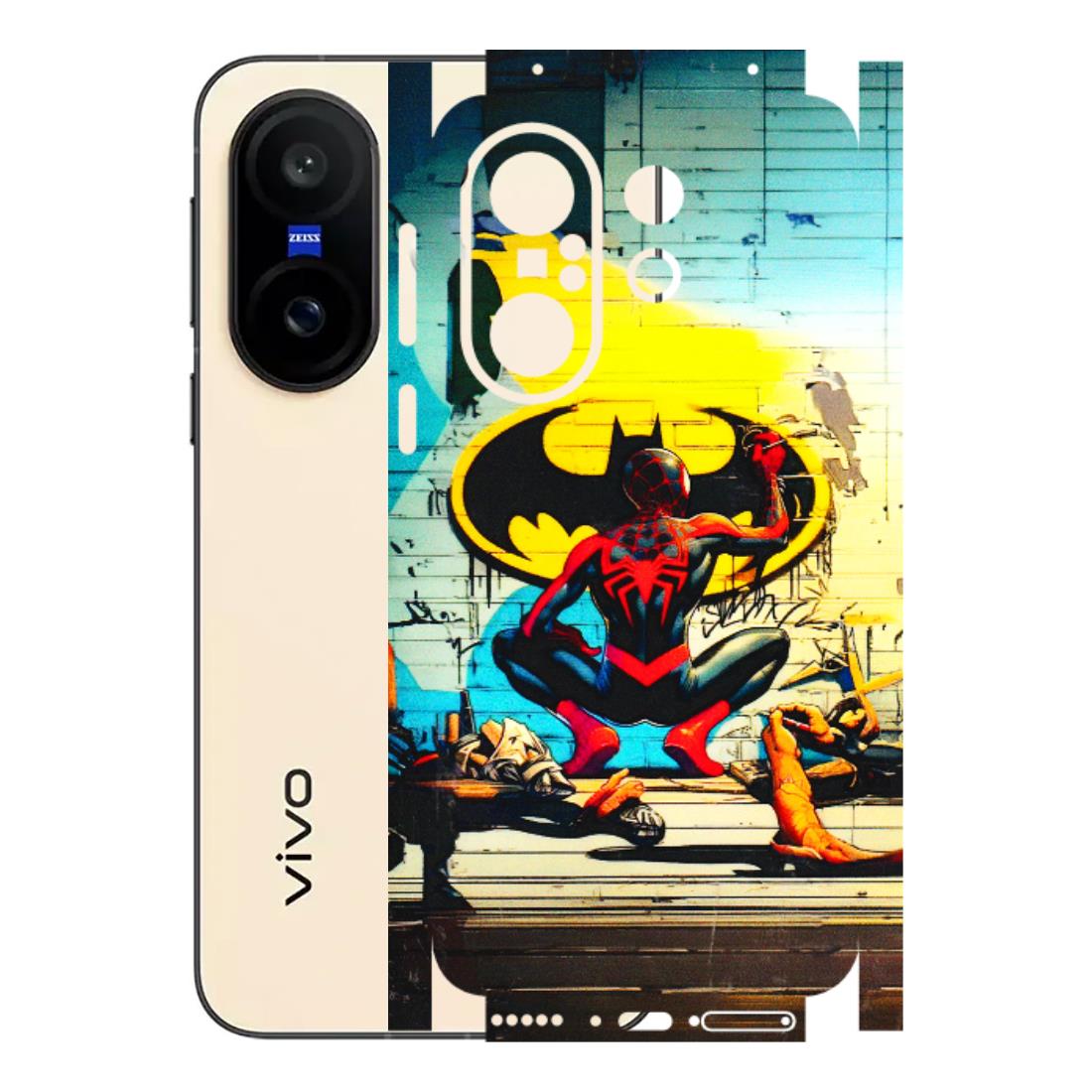VIVO Z/V/X/T/U/S Series Phone Skins (All Models) - New Spiderman Bat Logo - 3D Embossed Finish (L-309) Vivo X200 FE
