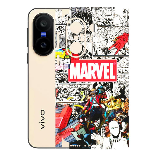 VIVO Z/V/X/T/U/S Series Phone Skins (All Models) - Marvel Colorful Comic - 3D Embossed Finish (L-64) Vivo X200 FE