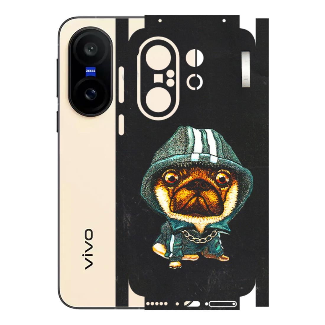 VIVO Z/V/X/T/U/S Series Phone Skins (All Models) - Puppy N Hoodie - 3D Embossed Finish (L-90) Vivo X200 FE