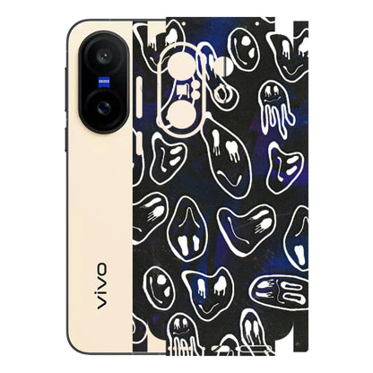 VIVO Z/V/X/T/U/S Series Phone Skins (All Models) - Distorted Smileys - 3D Embossed Finish (L-92) Vivo X200 FE