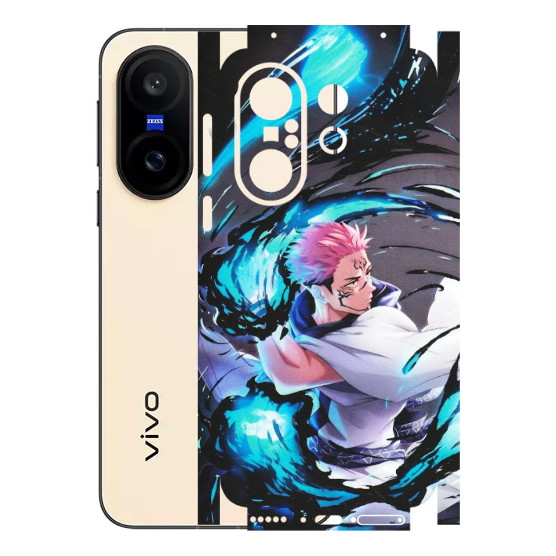VIVO Z/V/X/T/U/S Series Phone Skins (All Models) - New Jujutsu Kaisen Grey Blue Anime - Matte Finish (M-127) Vivo X200 FE