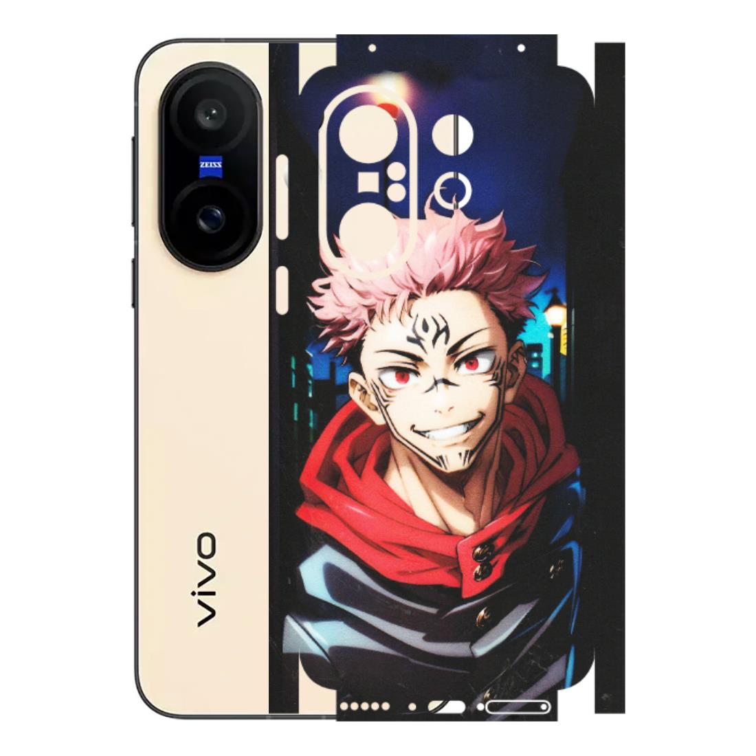VIVO Z/V/X/T/U/S Series Phone Skins (All Models) - Yuji Itadori Funny Face Anime - Matte Finish (M-152) Vivo X200 FE