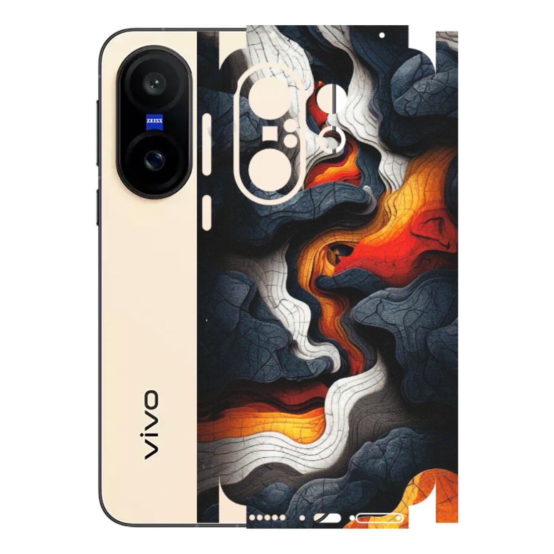 VIVO Z/V/X/T/U/S Series Phone Skins (All Models) - Abstract Volcanic Layers - Matte Finish (M-52) Vivo X200 FE