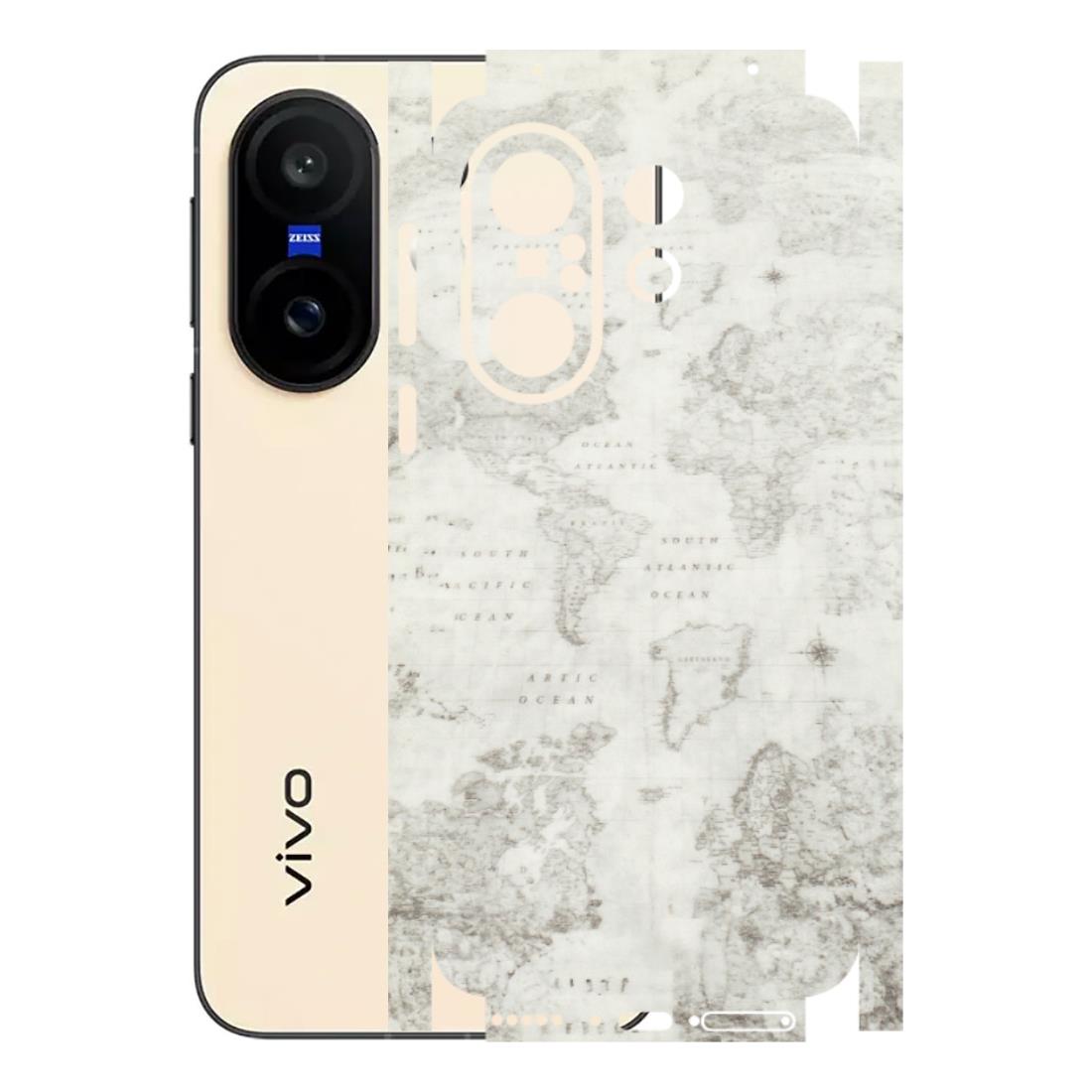 VIVO Z/V/X/T/U/S Series Phone Skins (All Models) - World Travel Map - Transparent Finish (T-04) Vivo X200 FE