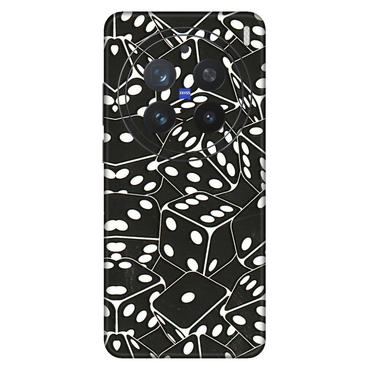 VIVO Z/V/X/T/U/S Series Phone Skins (All Models) - Big Black Dices - 3D Embossed Finish (L-106) Vivo X200 Pro (5G)